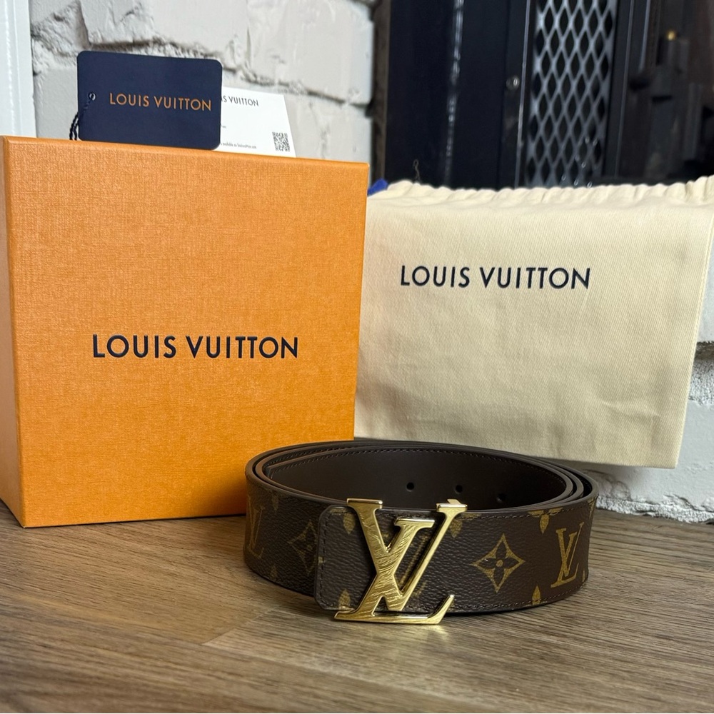 Louis Vuitton Brown Monogram Leather Belt Size 50